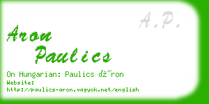 aron paulics business card